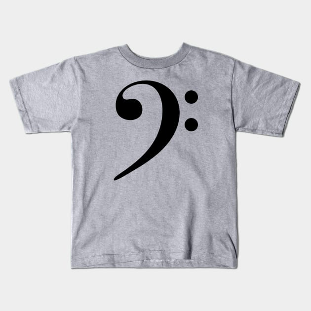 Bass Clef Black Kids T-Shirt by LittleBean